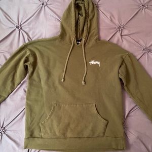 olive green stussy hoodie